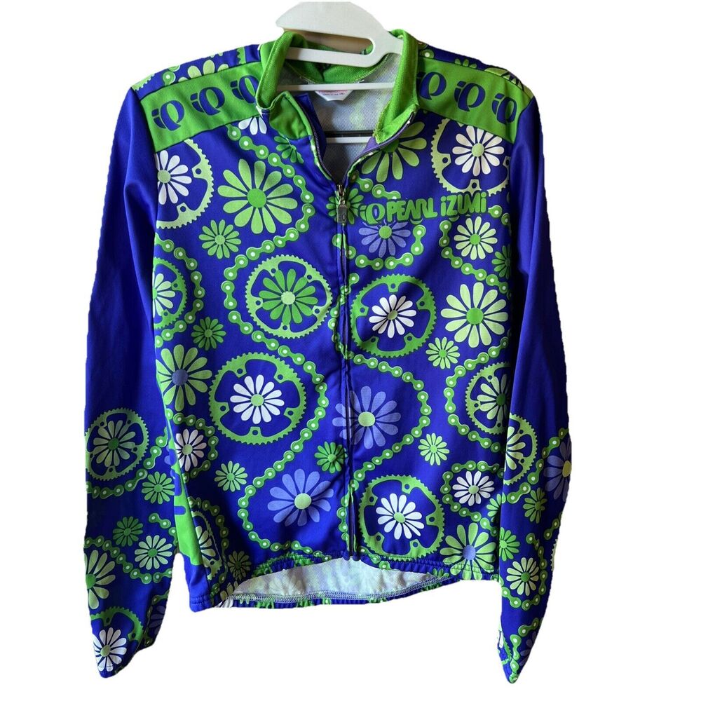 PEARL iZUMi vintage ‘99 long sleeve purple and green cycling jacket Daisy Chain